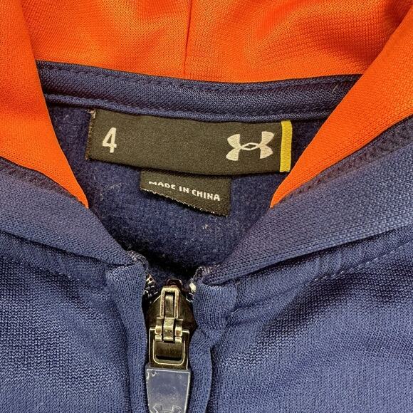 Under Armour Zip Up Hooded Sweatshirt Size 4 - Picture 7 of 7